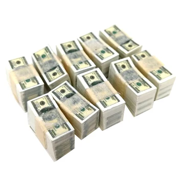 1/12 Мащаба на опаковки от миниатюрни игра на пари 100 щатски долара / банкноти по 1 долар на САЩ