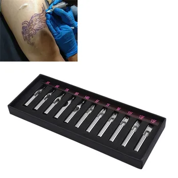 1 Комплект Накрайници за татуировки от неръждаема Стомана, Набор от Дюзи, 11 Размери, Различни Накрайници за Татуировки Смесени Уши За Татуировочных Игли и Машини
