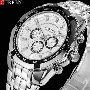 2018 Нов Часовник CURREN Мъжки Топ Луксозна Марка Горещ Дизайн Военни Спортни Ръчни часовници за Мъже Цифрови Кварцови Мъжки Напълно Стоманени Часовници