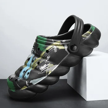 2021 Мъжки Сандали, мъжки Обувки, С Дупки в формата на Буквата Гумени Сабо За Мъже EVA Градински Плажни Обувки Сандали