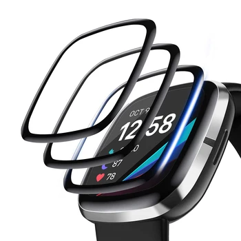 3шт Fitbit Versa 3 / Sense Smartwatch Мека Прозрачен Защитен Филм От TPU на цял екран Защита на Smartwatch Протектор От Закалено стъкло