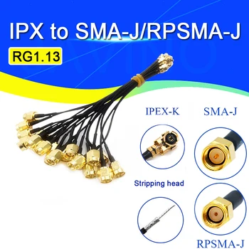 5 Бр. Антена кабел конвертор U. FL/IPX към SMA штекерному конектора RG1.13 Кабел с косичкой SMA Plug към антената IPEX WiFi Кабел RP-SMA-J