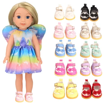 5 см, 14 инча, EXO Новородено кукла Американската стоп-моушън обувки Модни кожени обувки с лък Детски подарък