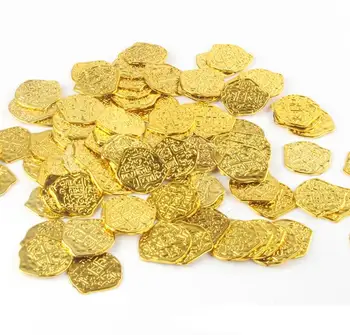500 бр. пиратски монети, изработени Хелоуин полза на партията на чипове ракла за настолни игри маркери играчки cosplay подпори злато, сребро