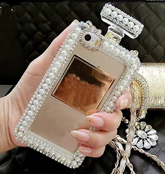 Crystal diamond Скъпа Перла Парфюм с Веригата под формата на Чанта за Носене за iPhone14 11 12 13 pro max XS MAX XR 6 7 8 ПЛЮС Калъф