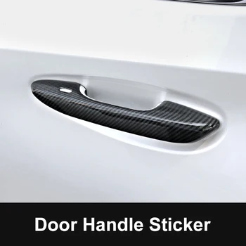 QHCP ABS Врата копчето на Кутията Покритие От Въглеродни влакна Стил на Колата Външна Врата копчето Рамка Стикер 4 бр./компл. Подходящ За Lexus UX200 260H 2019