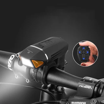 ROCKBROS Велосипедни Фарове Дистанционно Управление на 350 Лумена USB Акумулаторна Фаровете за анти-кражба Аларма Нощно Каране на Велосипед Лампа за Фенерче
