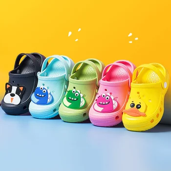 Детски сандали с Модел на Динозавър, Летни Нескользящие детски сабо подметка, Домашни чехли за деца от 1-3 Години, Лека Удобни обувки за момичета