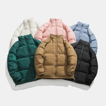 Зимно Яке за Мъже Корейската Мода Яка-Часова Свободна Светкавица Harajuku Мъжки Парк Палто на Горно Облекло 4XL 5XL