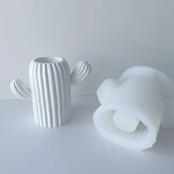 Кактус саксия силиконова форма на DIY кактус ваза украса гипсова форма