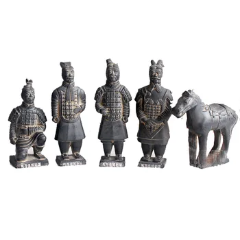 керамика глинен материал Изкуствен Император Цин Теракота Воини от 5 части комплекти керамика, глинени изделия, ръчно изработени бижута