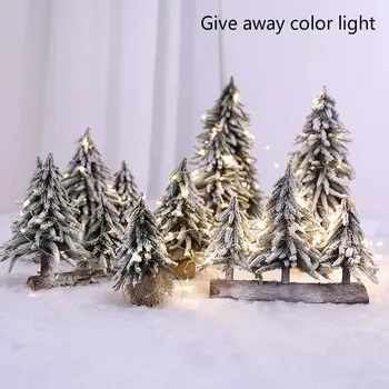 Коледна украса имитация на растения дървото пада сняг дърво креативна снежна сцена Коледно дърво подарък декорация на дома, фалшиви растения