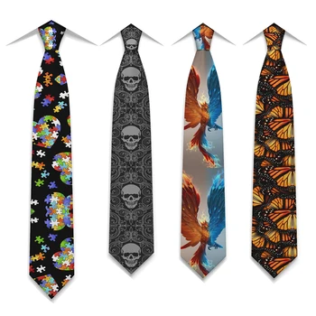 Модерен Случайни Вратовръзка с 3D Принтом, Празнични Вечерни Официални Подаръци, Вратовръзка 8 см, Тънки Бизнес Вратовръзки Ascot за Мъже, Копринени