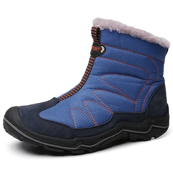 Мъжки зимни обувки 2022, улични Високи Плюшени мъжки Зимни обувки, Нескользящие непромокаеми зимни обувки на дебелите меху, мъжки-Големи Размери