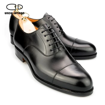 Мъжки Модел обувки-Oxfords Uncle Saviano в Света на Стил, Модни Сватбени и Вечерни Обувки са Ръчна изработка от Естествена Кожа, Дизайнерски Мъжки Обувки, Оригинални