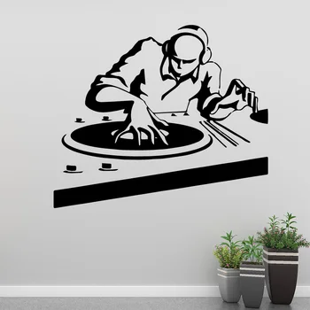 Нов Дизайн DJing Музикални Стикери За Стена Материал PVC Стикери За Бар Винилови Тапети Стикер Музикален Магазин Художествена Стикер