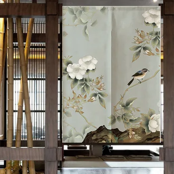 Нови китайски Цветя и Птици Вратата Curtian Хол Ресторант Кухня Половината на Завесата Фън Шуй Завеса Норен