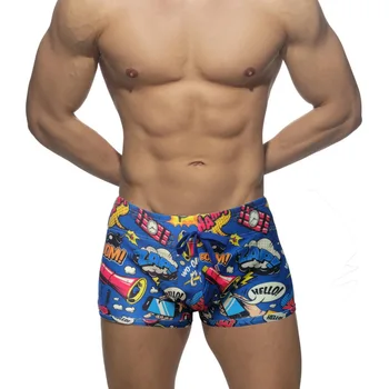 Нови Мъжки къси Панталони-Боксерки с Принтом, Шорти За плуване в Европейския И Американския Стил, Модерен Секси Шорти с ниска Талия, Летни Плажни Шорти За Сърф, бързо съхнещи
