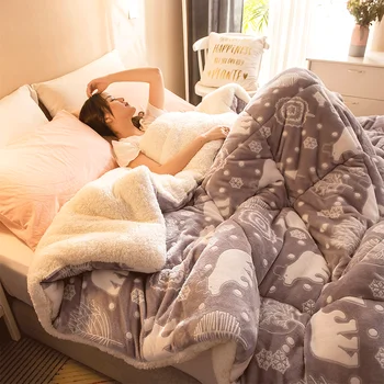 Овце кадифе гъст стеганое одеяло за зимата на супер топло одинарное двойно студентско зимно одеало пролет есен стеганое одеяло ядро от памучни одеяло