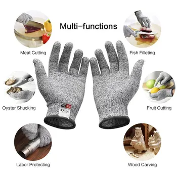 Ръкавици за Риболов със защита от Порязване 6 размери, Устойчиви Към нарязан-устойчиви Защитни Ръкавици, Хранителни 5, Индустриална Здрави Ръкавици