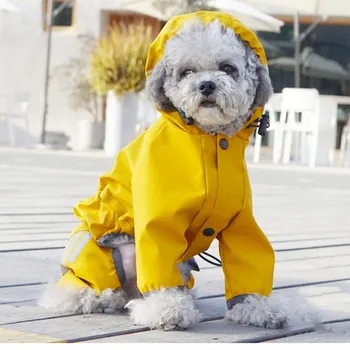 Светлоотразителни Модни Улични Дишащи Обикновена Домашни Дъждобрани За Кучета, Облекло За Кутрета, Дъждобран За Малки Кучета, Водоустойчив Яке