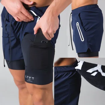 Спортни Панталони Мъжки къси Панталони LYFT Muscular Fitness brothers Модни летни спортни дишащи стрейчевые ежедневни панталони