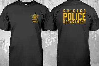 Тениска на Полицейското управление в Чикаго. Висококачествен памук, Дишаща топ Безплатна ежедневна тениска Размер S-3XL