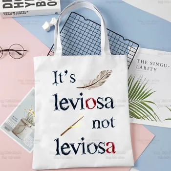 Това LeviOsa, а не LeviosA, Холщовая Чанта-тоут с Принтом на Рамото за Жени, дамски Чанти, Еко, Множество Чанта за Пазаруване, Реколта Модерна чанта Ulzzang