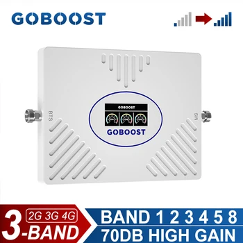 Усилвател на Сигнала GOBOOST 70dB с Висок коефициент на усилване на 2G, 3G, 4G Мобилен Усилвател 850 900 1700 1800 1900 2100 Mhz Мрежов Повторител За Телефон