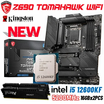 Чисто НОВ Комплект на дънната платка MSI MAG Z690 TOMAHAWK WIFI + процесор intel core i5 12600KF + Kingston 5200 Mhz 16 GB * 2 бр. комбинация LGA 1700