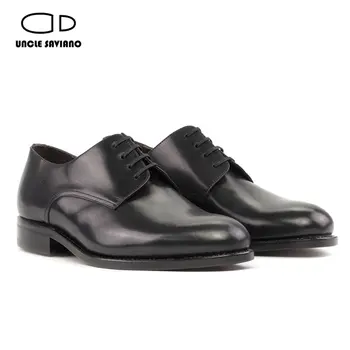 Чичо Савиано Дерби Мъжки Модел обувки Модерен Офис Дизайнерски Шаферские Обувки са Ръчна изработка От Естествена Кожа Вечерни Бизнес Мъжки Обувки