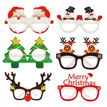 2022 Дядо Коледа Коледна Елха Лосове Очила Рамка Весела Коледа Очила Подпори За Фотосесия На Коледна Украса Нова Година Навидад Детски Подарък