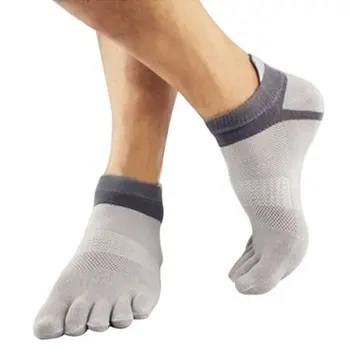 38-43 Улични Мъжки Дишащи Памучни Чорапи С Пръсти, Чисти Спортни Удобни Спортни Чорапи с 5 Пръста