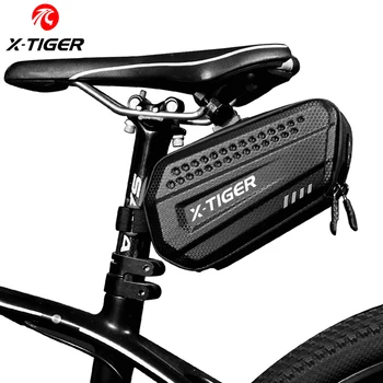 X-TIGER Велосипедна Седельная Чанта Непромокаемая Противоударная 3D Калъф От Изкуствена Кожа Велосипедна Чанта на Задната Голяма шапка Подседельный Пин МТБ Велосипедна Чанта за Аксесоари